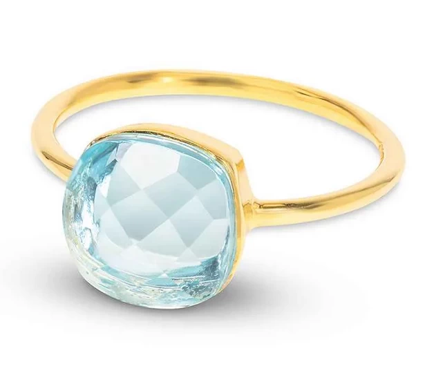 Sophia Blue Topaz Gold Ring