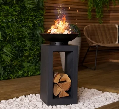 Fire Pit with Metal Fire Bowl